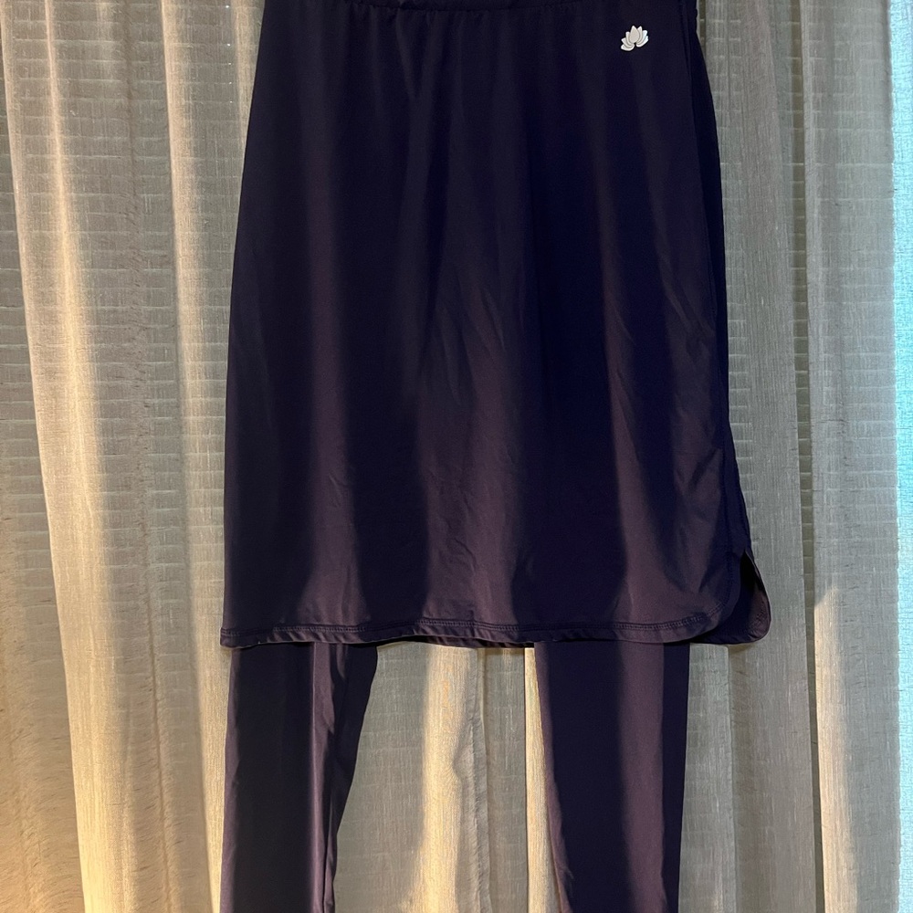 Purple High-Low Knee-Length Skirt for Work